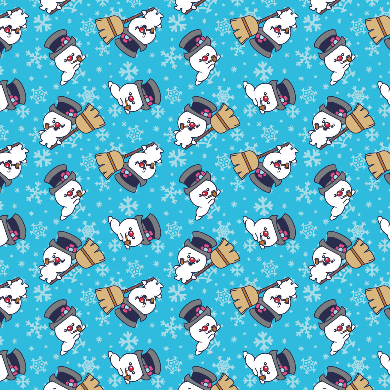 Character Winter Holiday IV Collection - Chibi Frosty Poses Toss - Blue - Cotton 23170218-01
