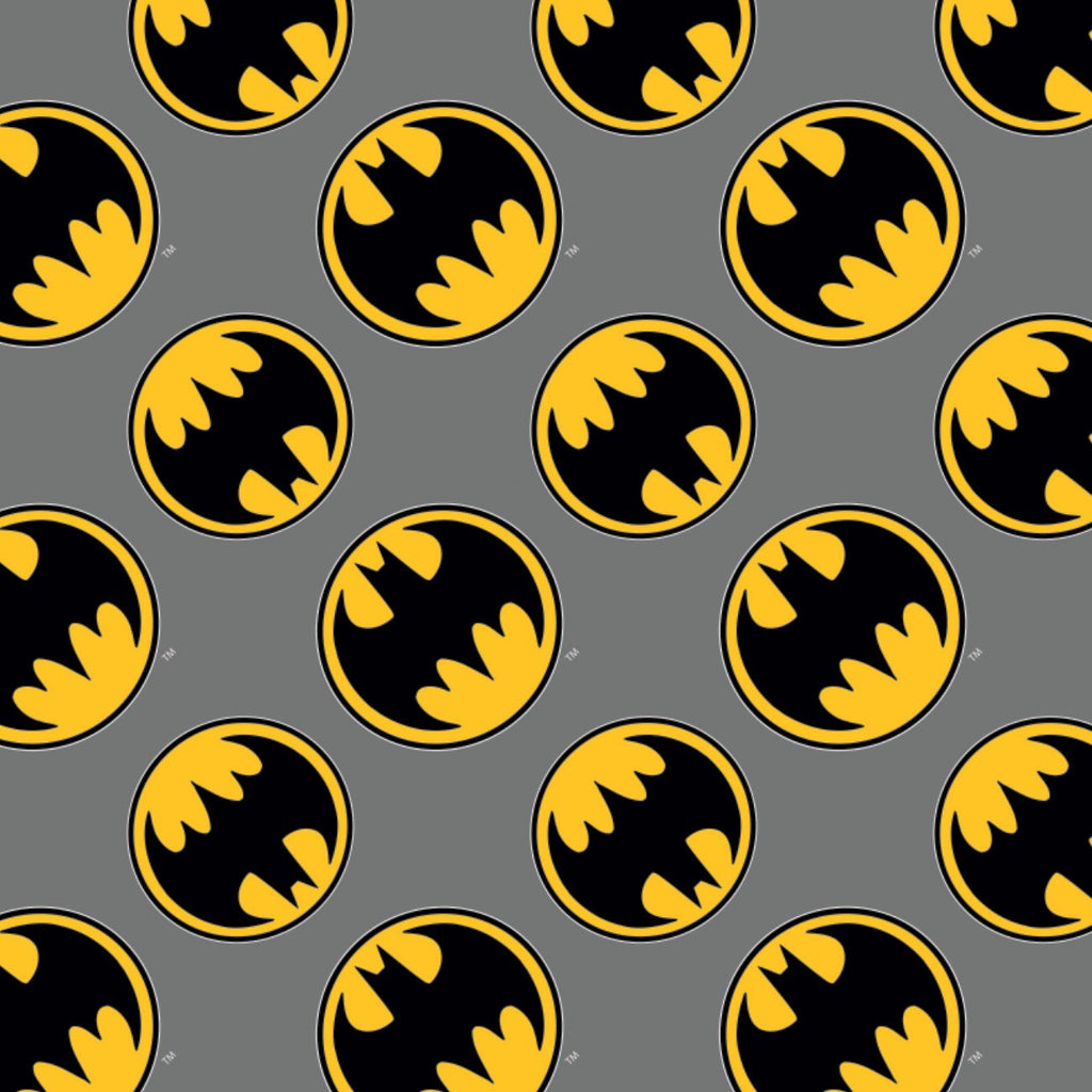 Batman Logo - Directional - Printed Flannel by DC Comics- Grey