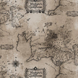 Lord of the Rings - 2 Yard Cotton Cut - Middle Earth Map-Taupe