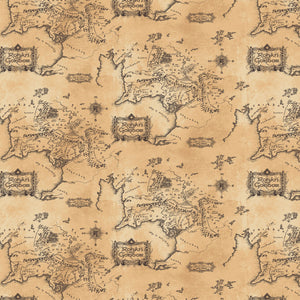 Lord of the Rings - Middle Earth Map - Tan - Minky