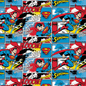 Superman Strip -  Printed Flannel by DC Comics- Multi