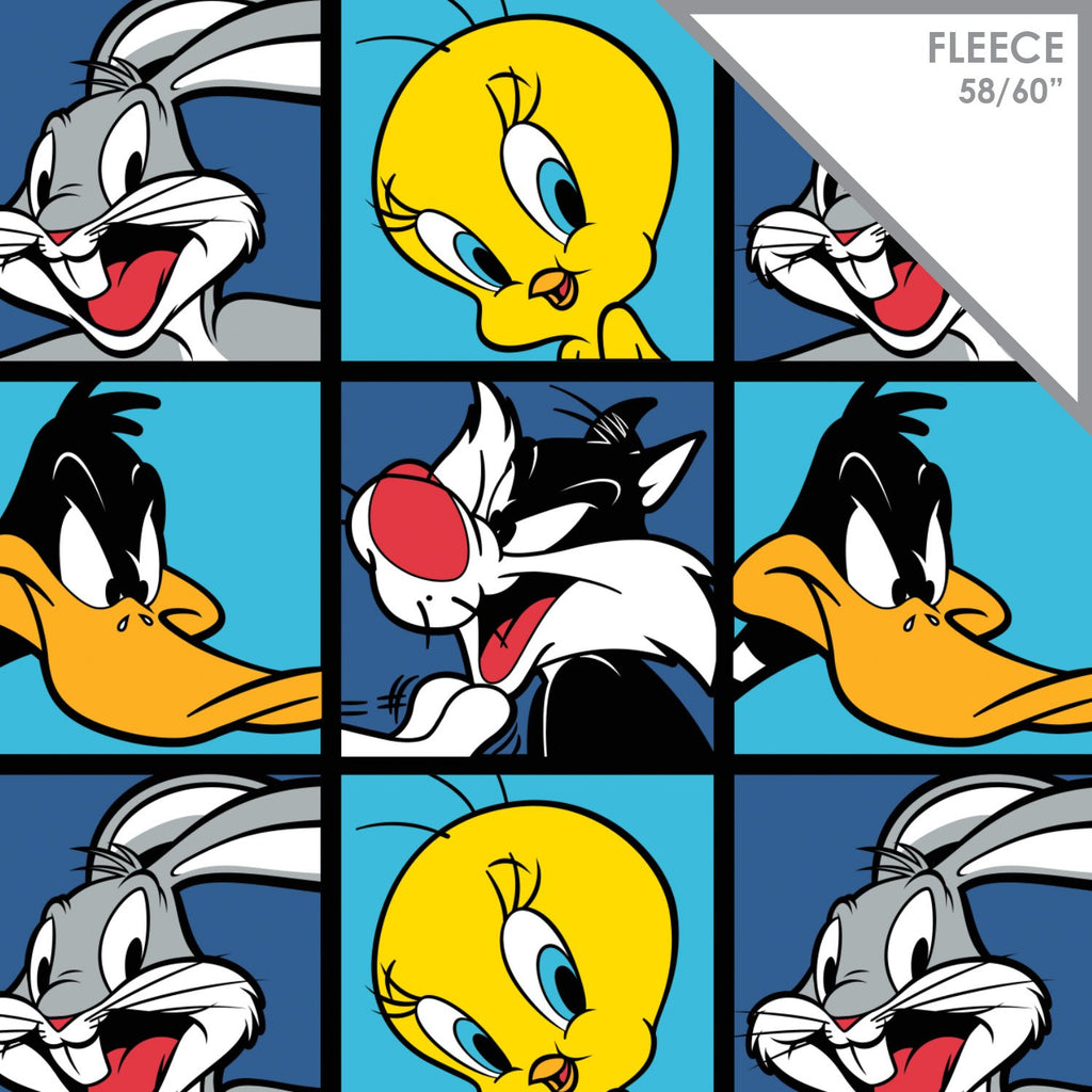 Looney Tunes - Characters In Blocks - Printed Fleece by Warner Bros