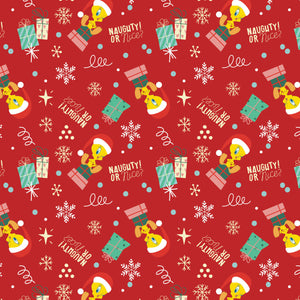 Character Winter Holiday IV Collection - Tweety Gift Toss - Red - Cotton 23600220-01