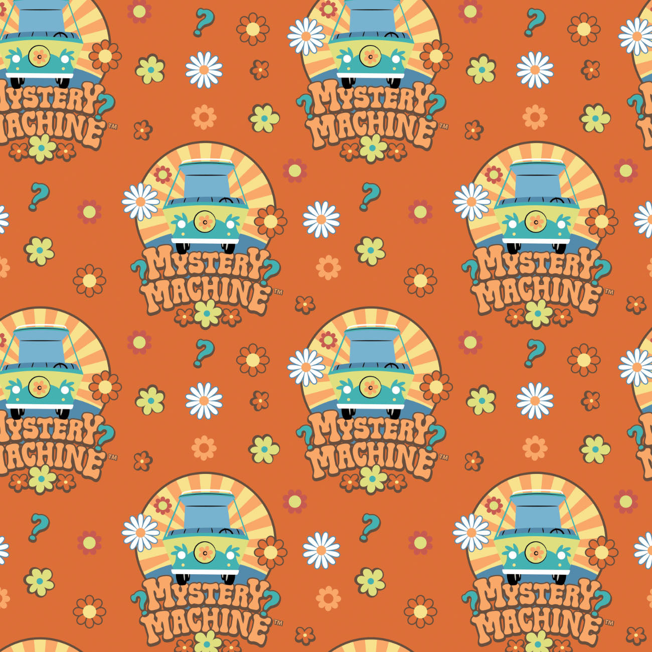 Scooby-Doo School Spirit Collection - SD School Mystery Machine Minky - Orange - Minky