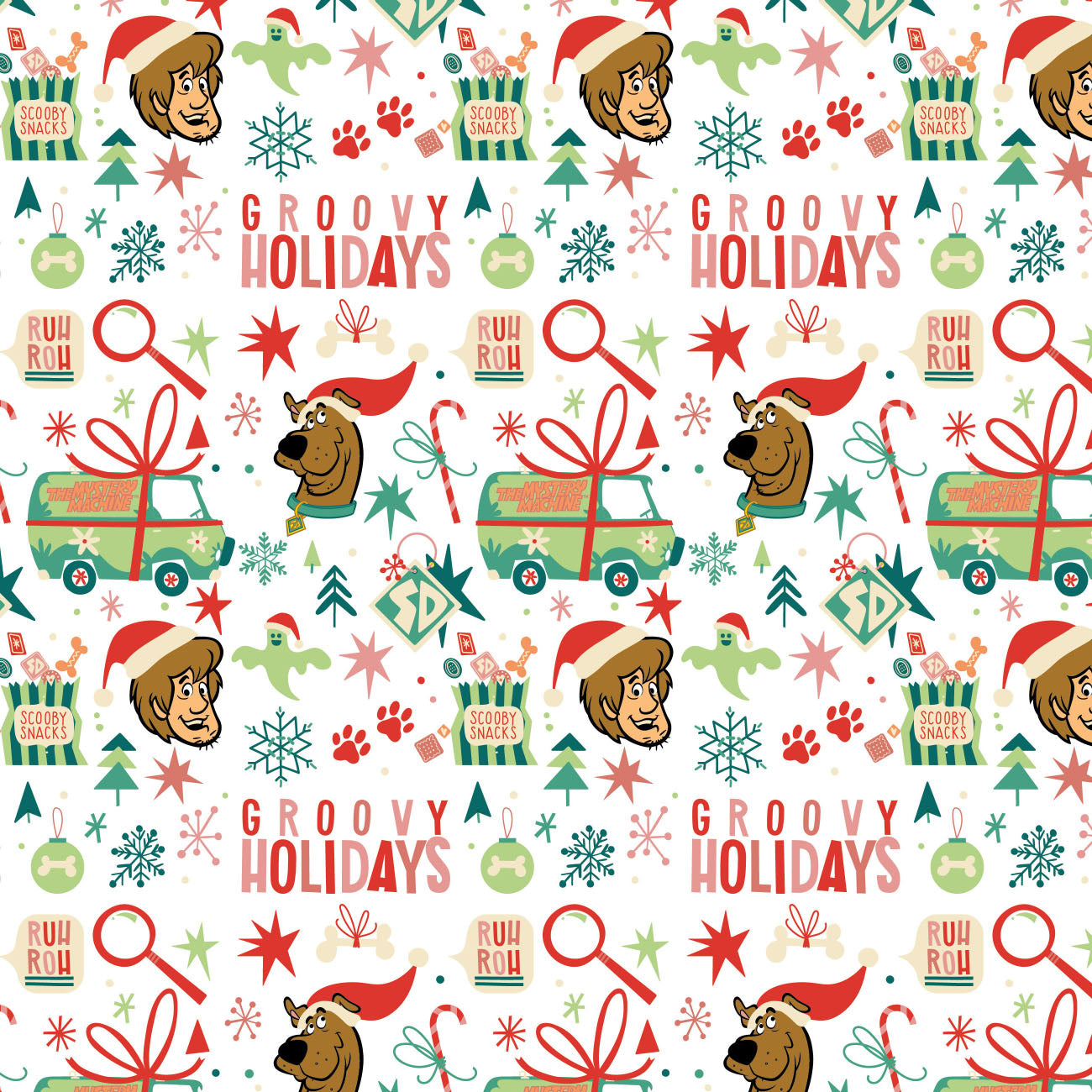 Character Winter Holiday IV Collection - Groovy Holidays - White - Cotton 23700567-05