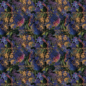 Harry Potter-Wizarding World -Harry Potter Collection - Floral Hogwarts - 2 Yard Cotton Cut - Multi - Cotton