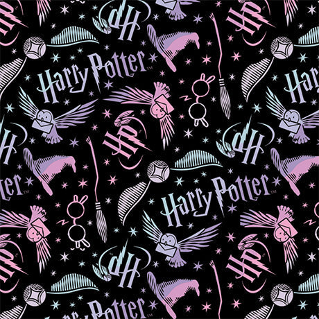 Wizarding World - Harry Potter Collection - Tossed Elements - 2 Yard Cotton Cut - Cotton