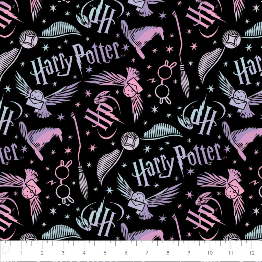 Wizarding World - Harry Potter Collection - Tossed Elements - 2 Yard Cotton Cut - Cotton
