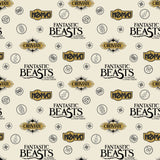 Sayings & Symbols - Printed Flannel from Fantastic Beasts and Wizarding World - Cream