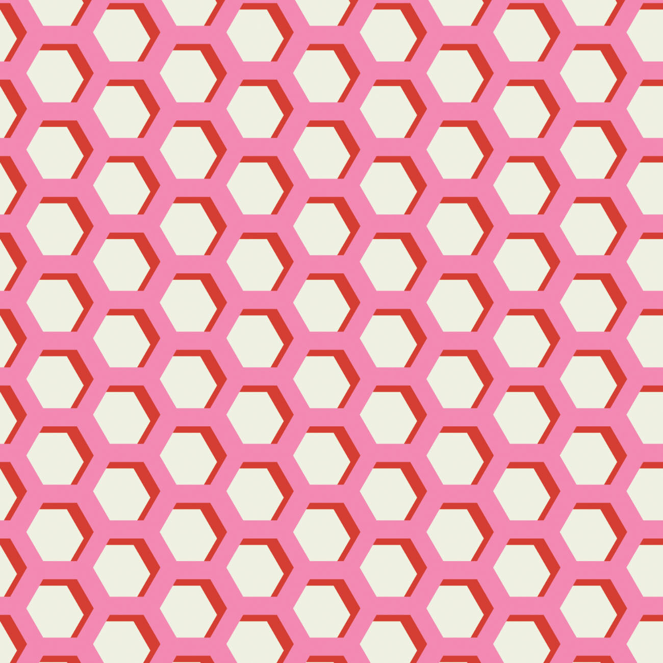 Collection Illusion - Hexagones Creux Minky - Rose - Minky