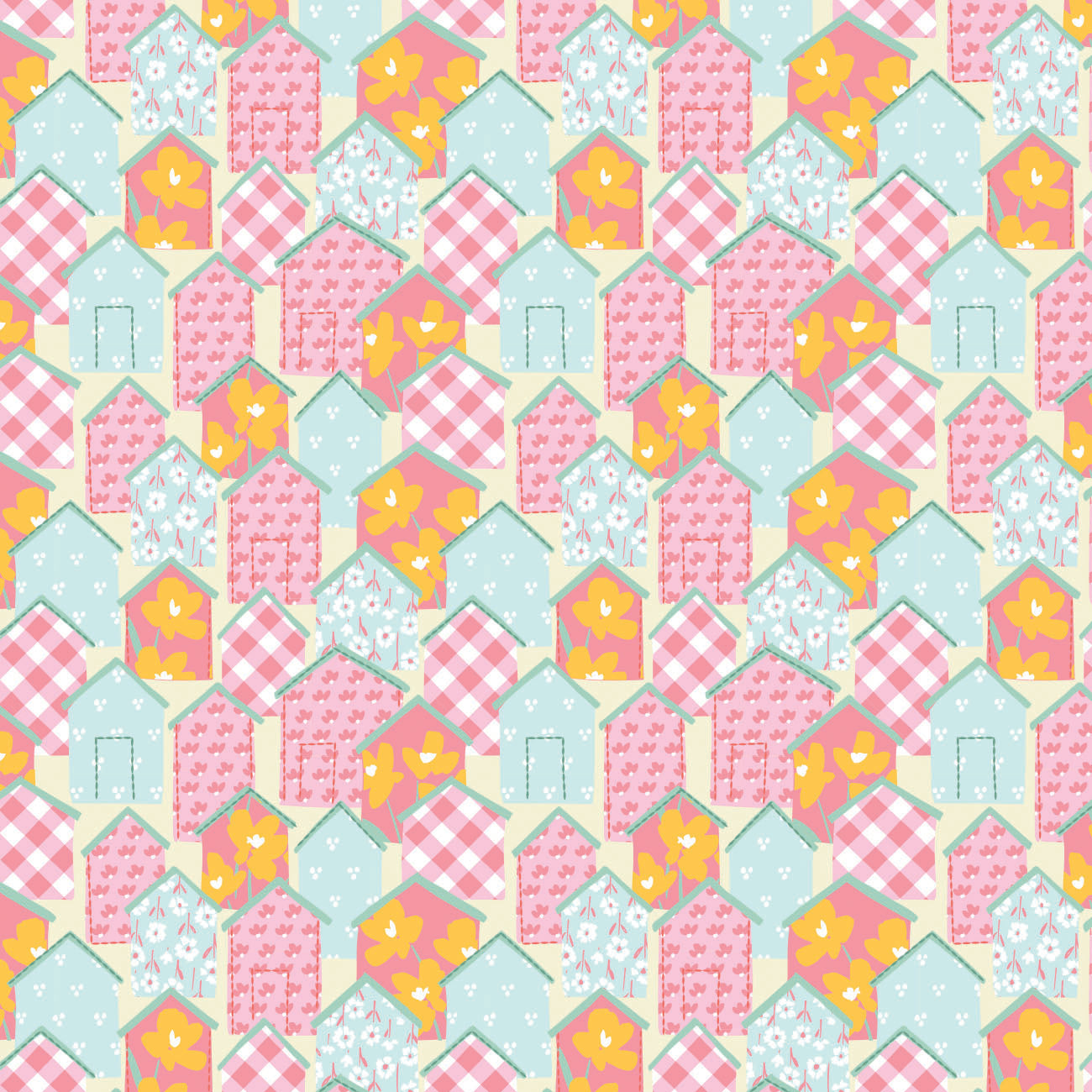 Prairie Days Collection - Tiny Little Homes - Multi - Cotton