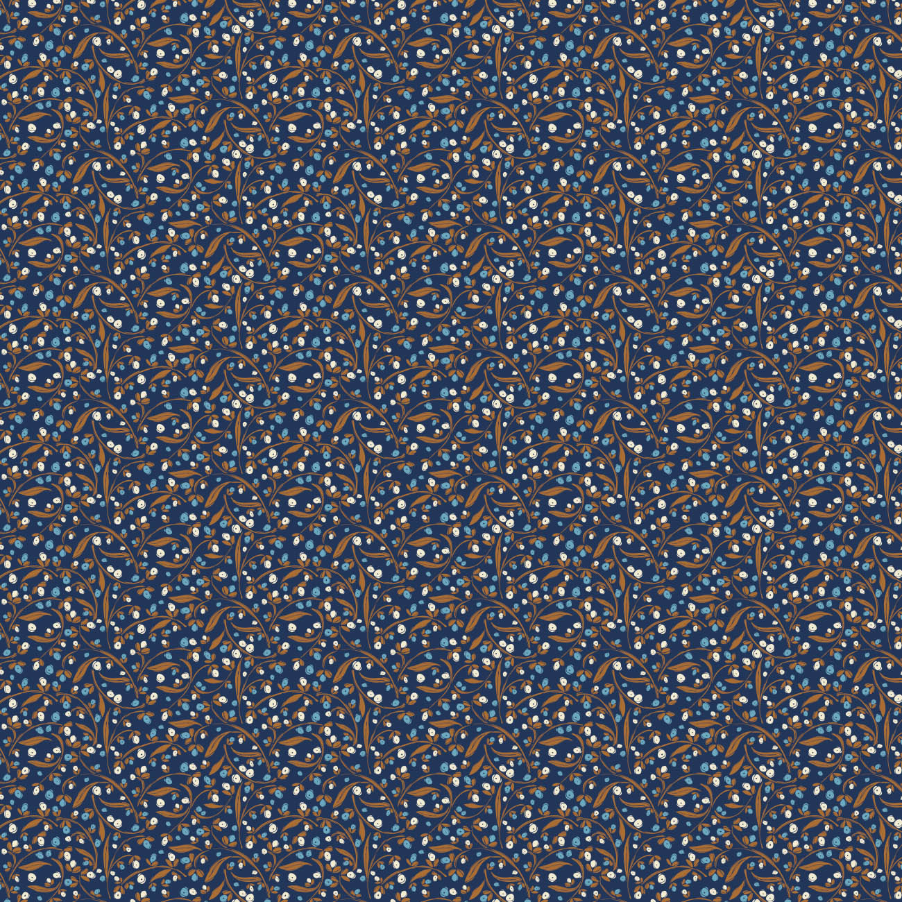 Heritage Cottage Collection - Pussy Willow - Navy - Cotton