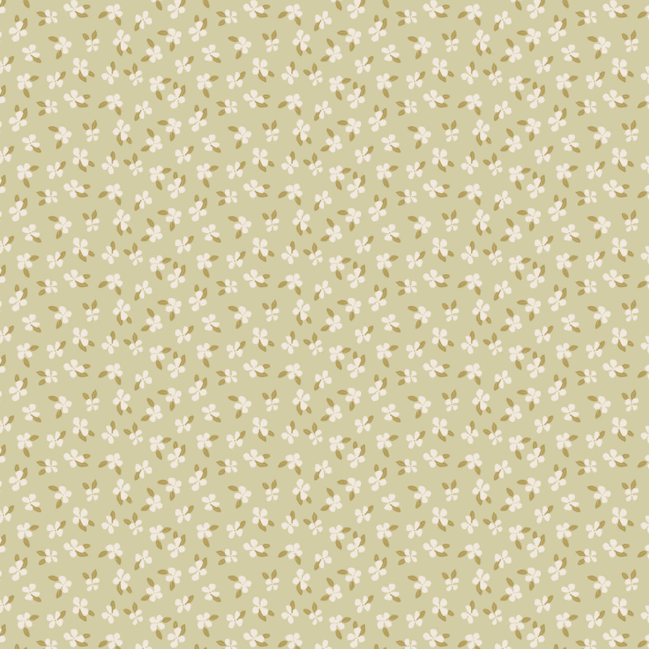 Ginger and Olive Collection - Blooms - Sage - Cotton 30220506-03