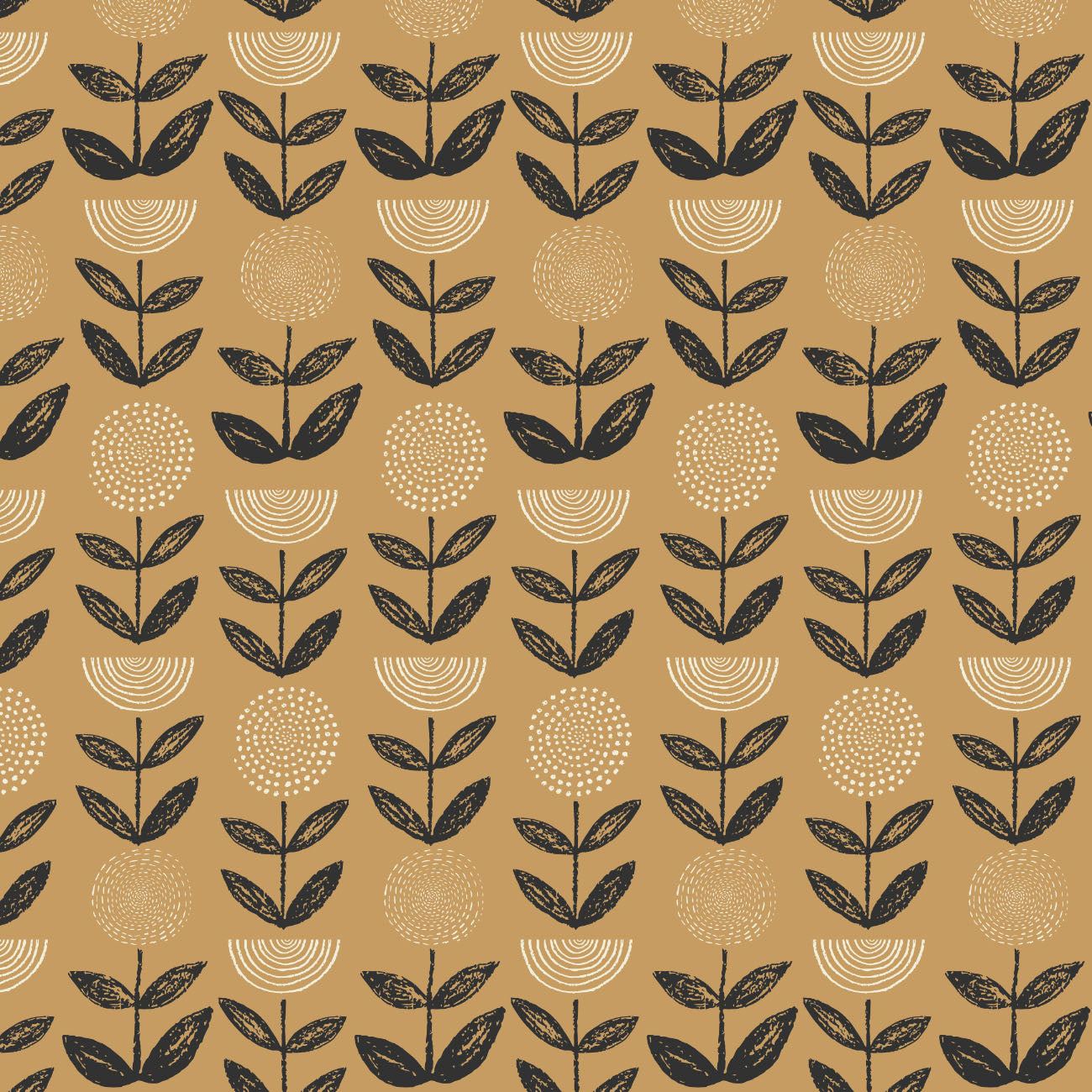 Reflections Collection - Florals - Tan - Cotton 30220605-03