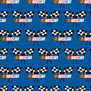 NASCAR - Checkered Flag - Printed Fleece by NASCAR- Blue