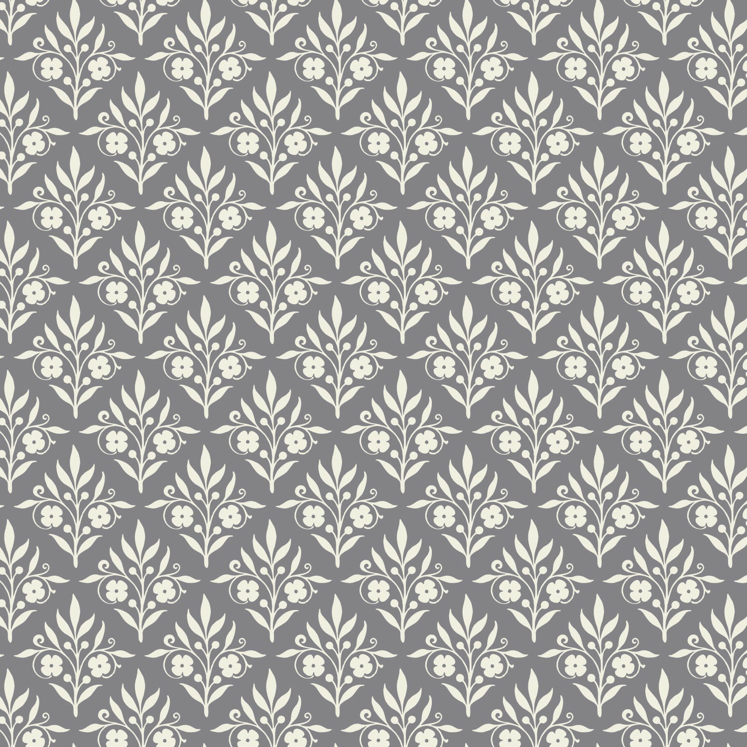 With Love Collection -Jackie McFee -Sweet Scrolls- Grey - Cotton