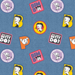 Betty Boop Collection III - Boop Denim Patches - Cotton - Blue