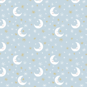 Twinkle Twinkle Little Star Collection - Moonlight - Light Blue - Cotton