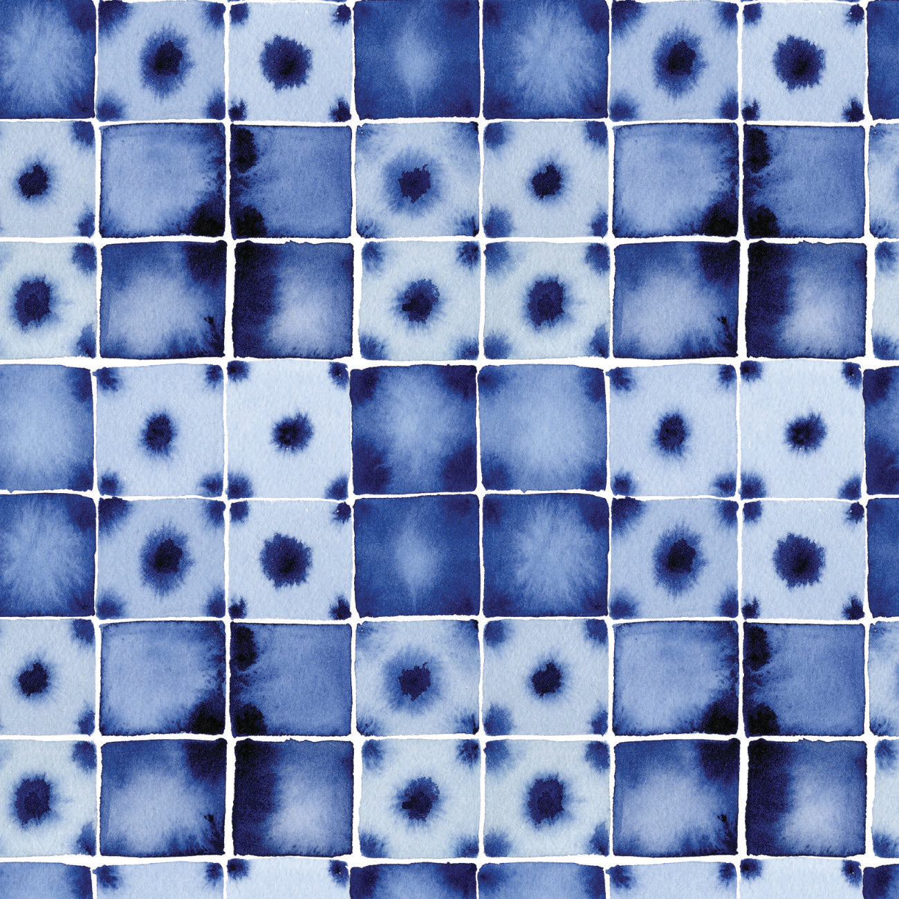 Indigo Shibori Tiles by CDS - Minky