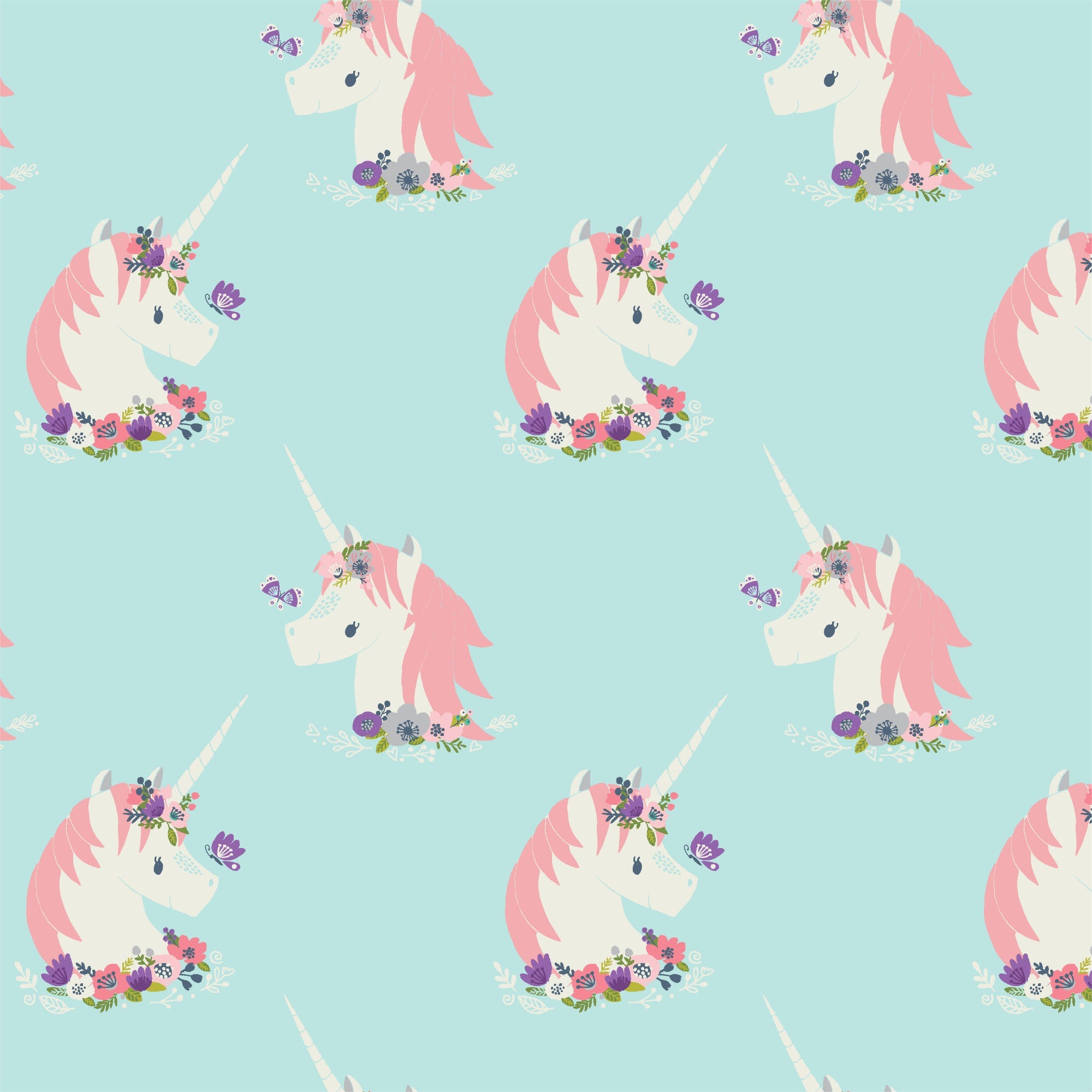 Unicorns- Blue Flannel-FULL 10 YARD BOLT