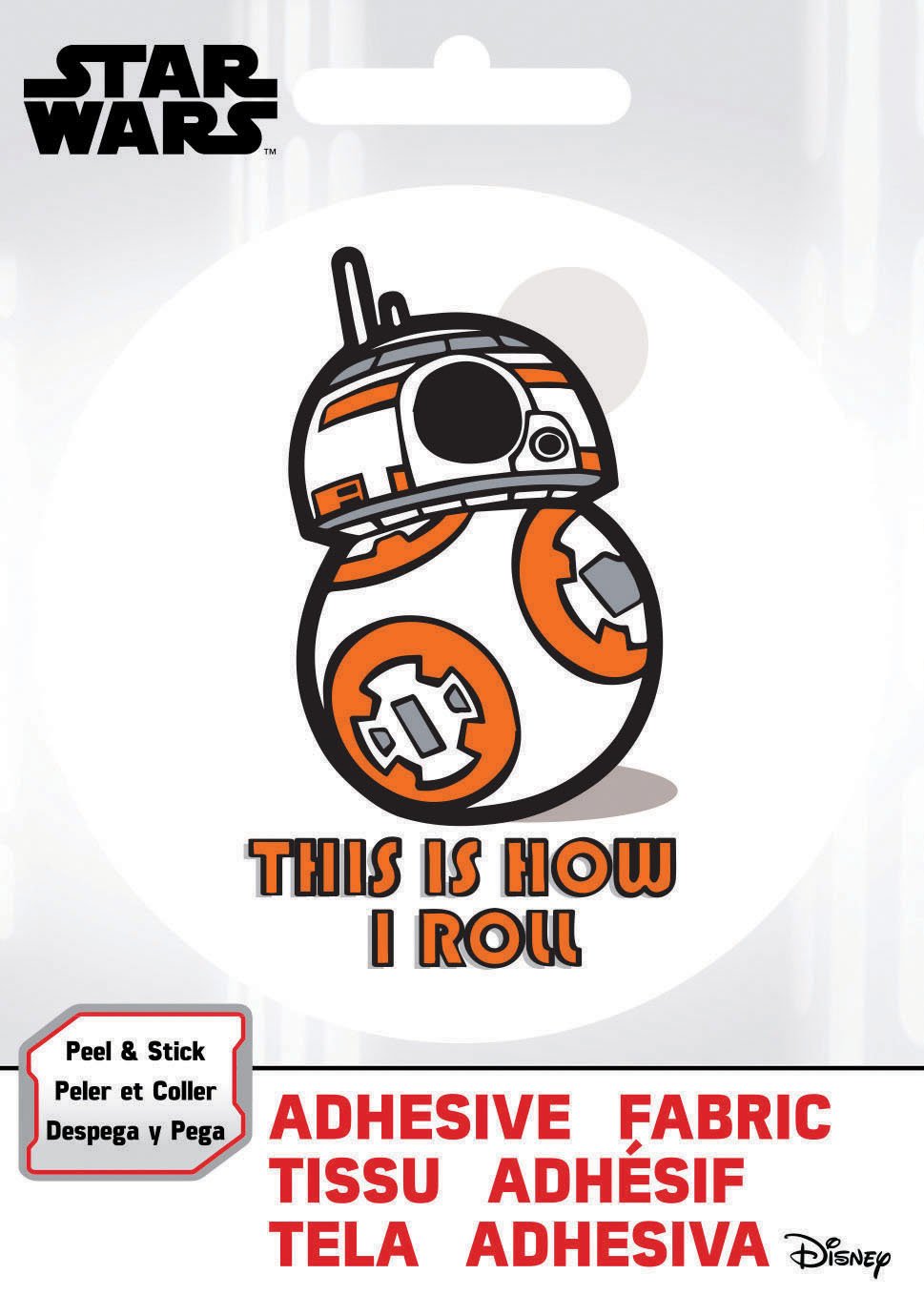 Star Wars BB-8 How I Roll Adhesive Fabric Badge