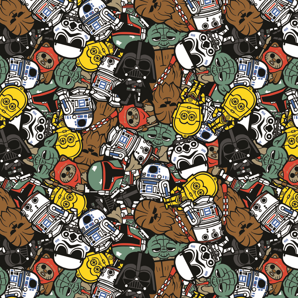 Star Wars Bold Stacked Characters - Printed Fleece by Lucasfilm - Multi