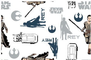 Star Wars - The Force Awakens Collection - REY - 2 Yard Cotton Cut -White