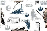 Star Wars - The Force Awakens Collection - REY - 2 Yard Cotton Cut -White