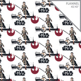 STAR WARS VII - REY & BB8 - Printed Flannel by Star Wars- White