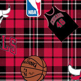 Chicago Bulls Plaid - 100% Polyester 58/60 1.5Yd Fleece - 82CHI00005AYCAZ - Red