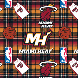 Miami Heat Plaid - 100% Polyester 58/60 1.5Yd Fleece - 82MIA00005AYCAZ - Orange