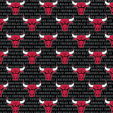 NBA- Chicago Bulls Ditsy City Colors - 2Yd  Precut Cotton