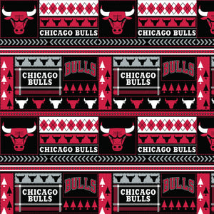 Minky NBA 2022 Collection - Chicago Team Fair Isle - Red - Minky