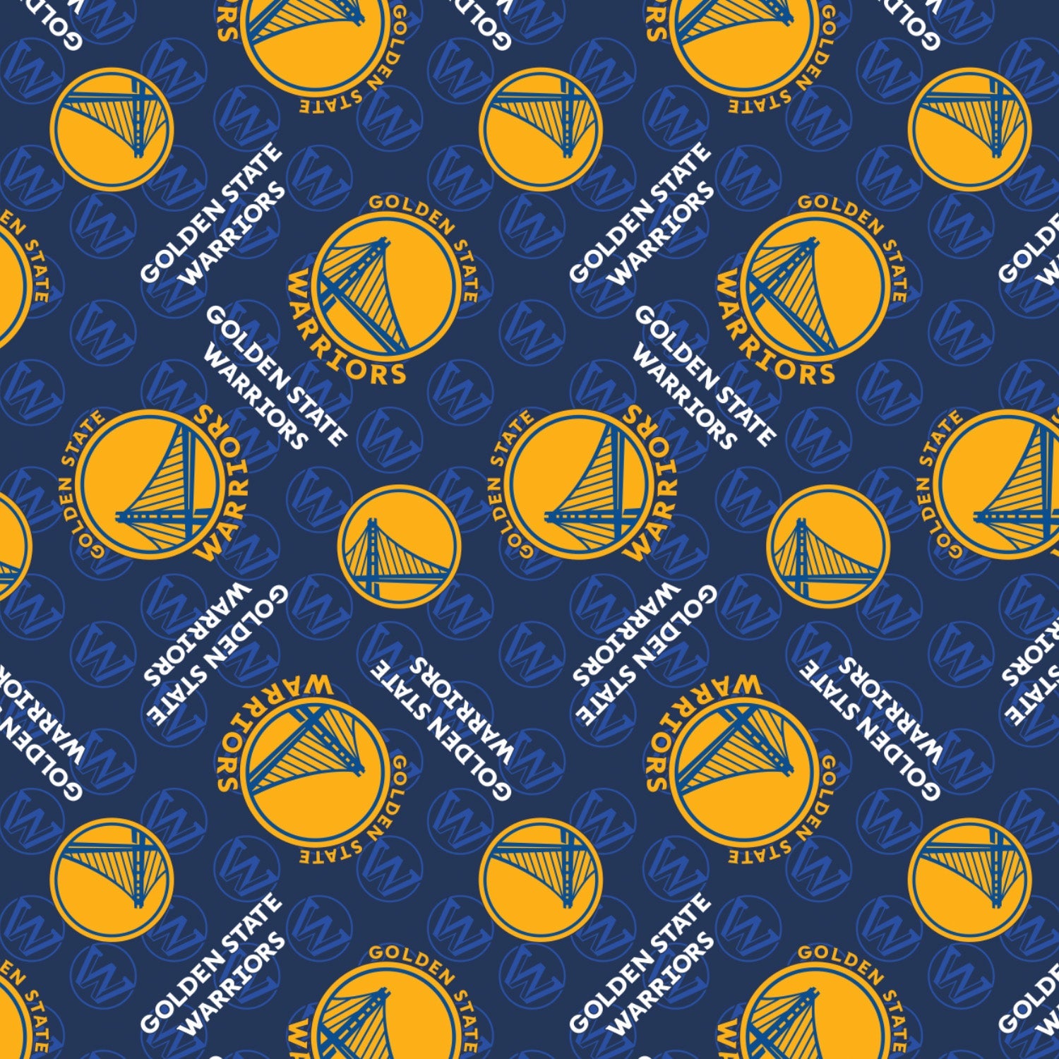 NBA- Golden State Warriors Fleece 100% Polyester 58/60 - 1.5 Yd Precut Fleece