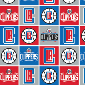 NBA-L.A. Clippers Block - Fleece 100% Polyester 58/60 - 1.5 Yd Precut Fleece