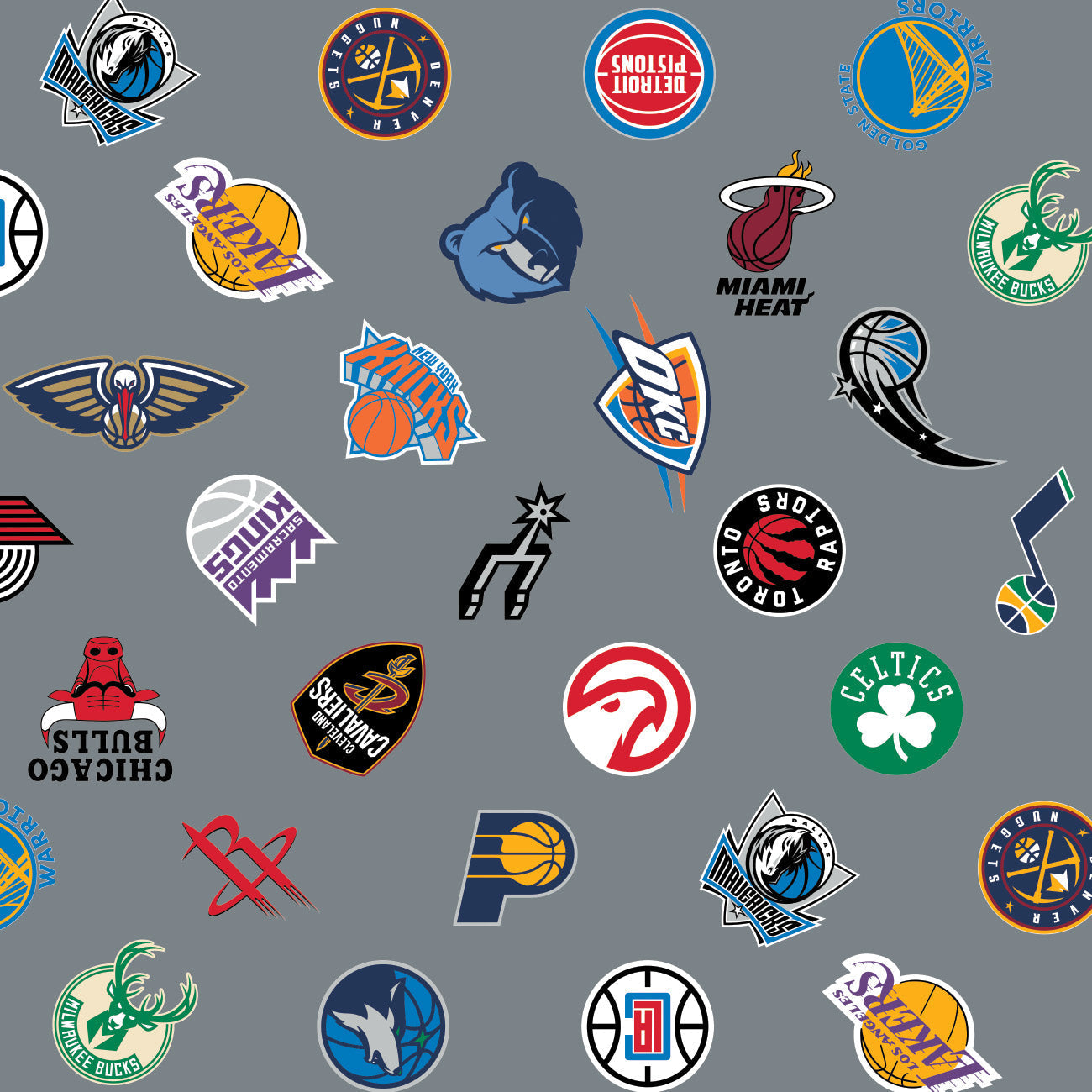 NBA Collection - All Team Logo - 2 Yard Cotton Cut -Multi
