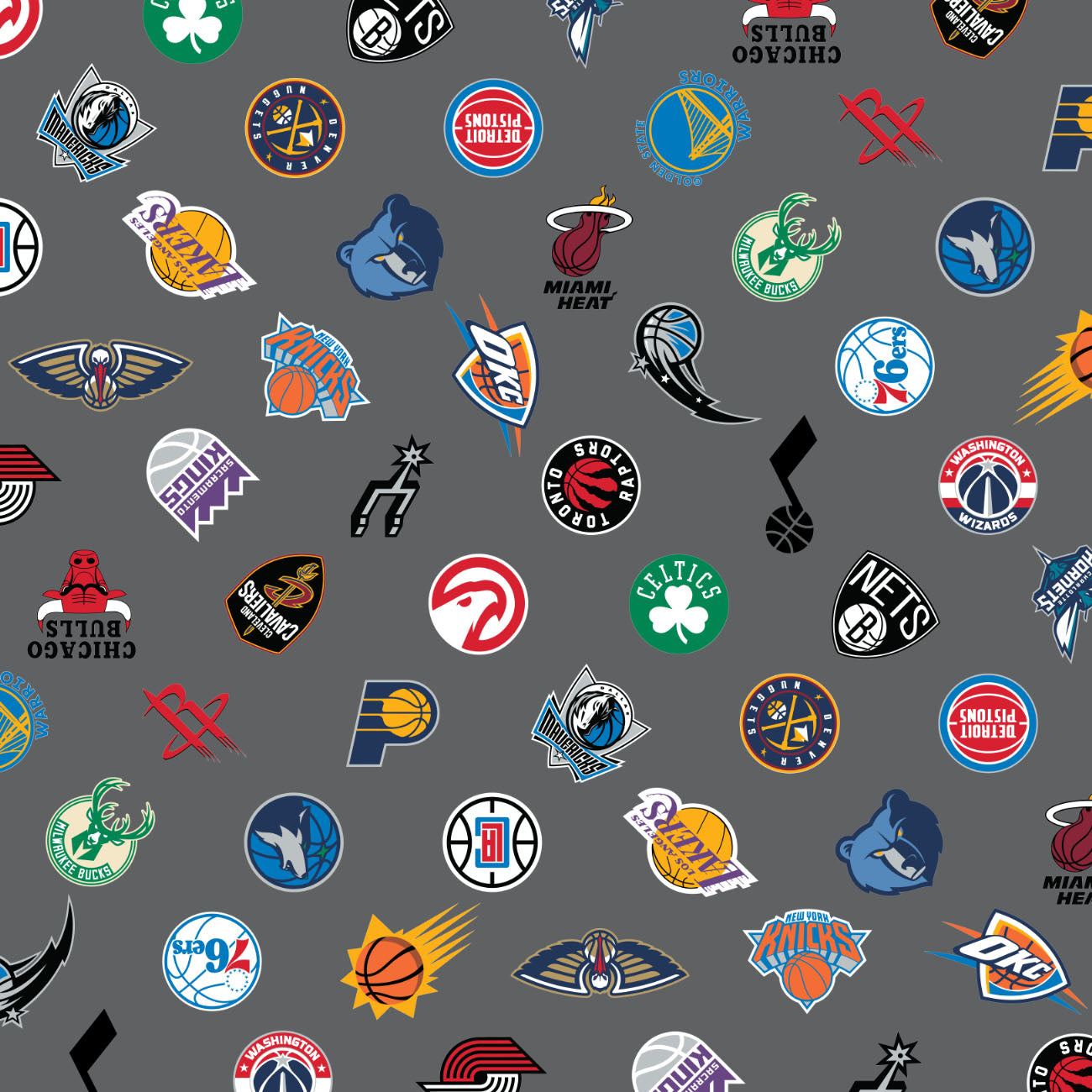 Minky NBA 2022 Collection - NBA All Teams Logo Toss Minky - Multi - Minky