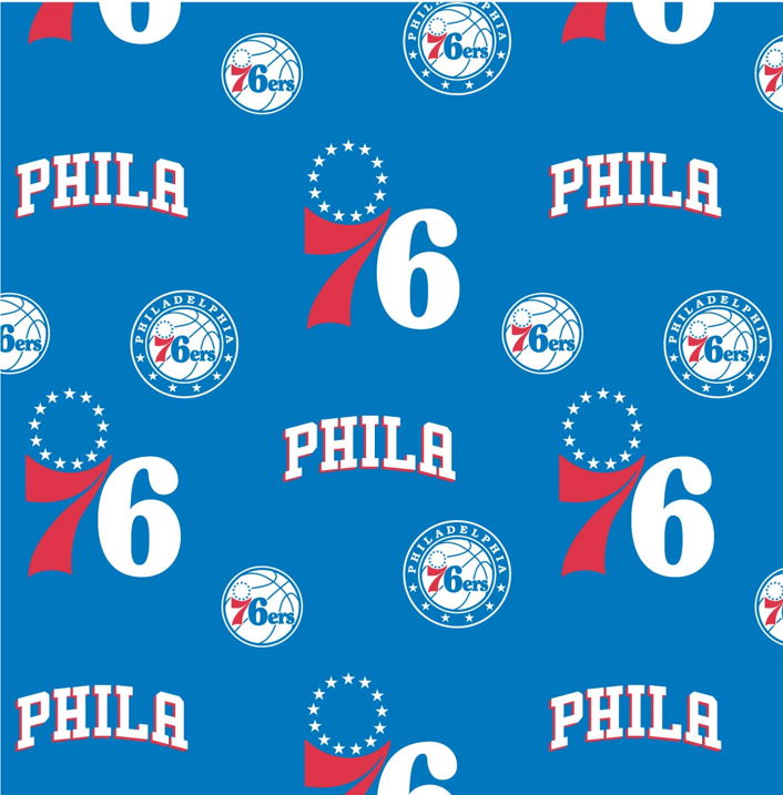 NBA - 2 Yard Cotton Cut - Philadelphia 76ers - Blue