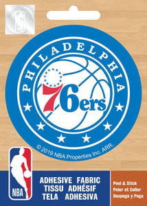 NBA Philadelphia 76ers Logo On Solid Adhesive Fabric Badge