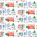 Disney - The Day of the Little World Collection-2 Yard Cotton Cut  - Around Town - White