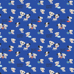 Disney - The Day of the Little World Collection- 2 Yard Cotton Cut -Zooming Around - Blue