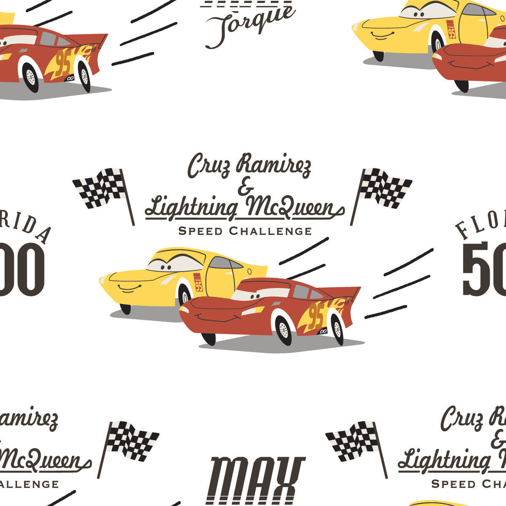 Cars Collection III by Disney-Pixar -Speed Challenge- Cotton - White