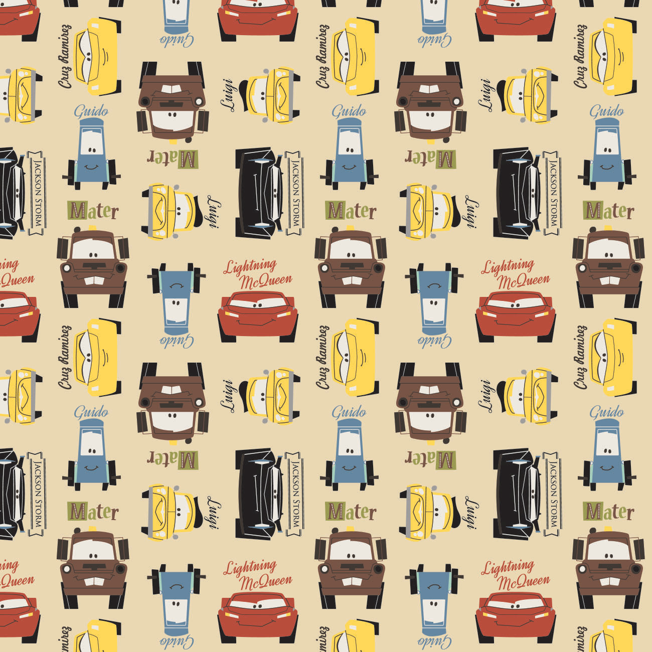 Cars Collection III by Disney-Pixar -Car Friends -Cotton - Cream