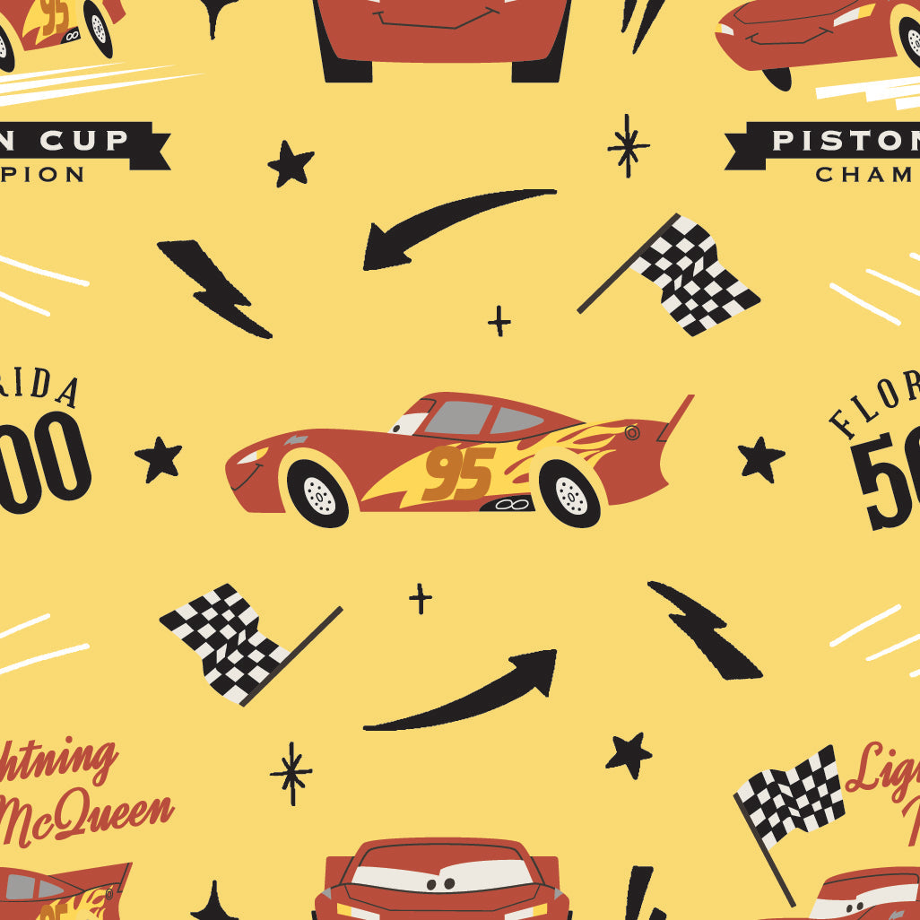 Cars Collection III by Disney-Pixar -McQueen Champ -Cotton - Yellow
