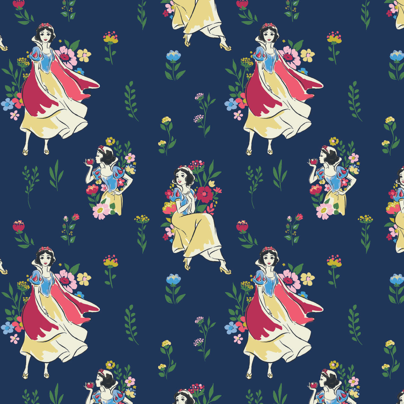 Disney Snow White Collection - 2 Yard Cotton Cut - Snow White Meadow - Cotton