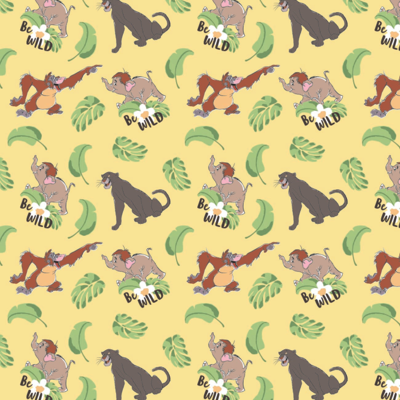 Disney Jungle Book Collection II -Be Wild- Cotton -Yellow