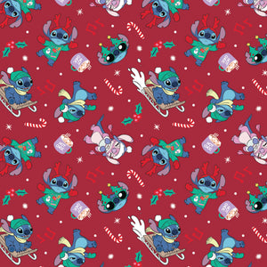 Character Winter Holiday IV Collection - Stitch Holiday Toss - Red - Minky 85240306M-01