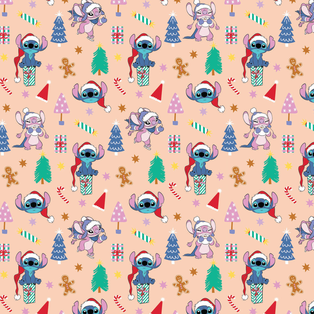 Character Winter Holiday IV Collection - Stitch Festive Holidays - Peach - Cotton 85240308-01