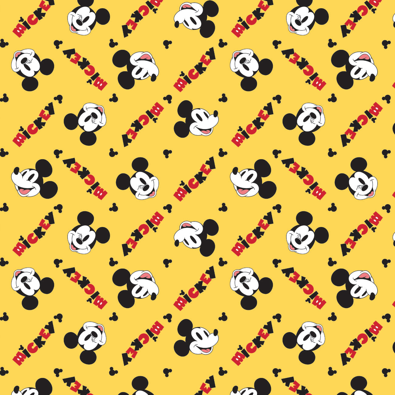 Disney Mickey & Friends Collection-Mickey Vibes-Cotton-Yellow