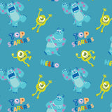 Disney Pixar  Monsters Inc Collection -2 Yard Cotton Cut - Top Scarers- Blue